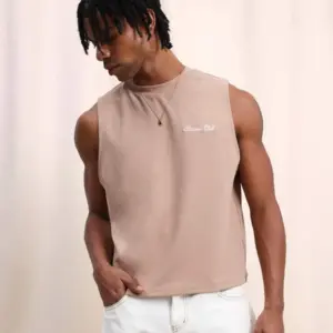 Minimalist Embroidered Sleeveless Tank Top