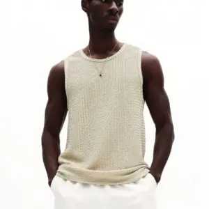 Textured Knit Sleeveless Tank Top